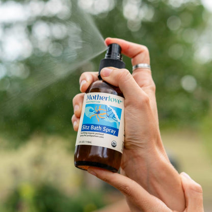 Motherlove Sitz Bath Spray (2 oz) Sitz Bath for Postpartum Care—Herbal Perineal Spray w/Witch Hazel—USDA Organic, Vegan, & Cruelty Free - Maple Wellness Supplements