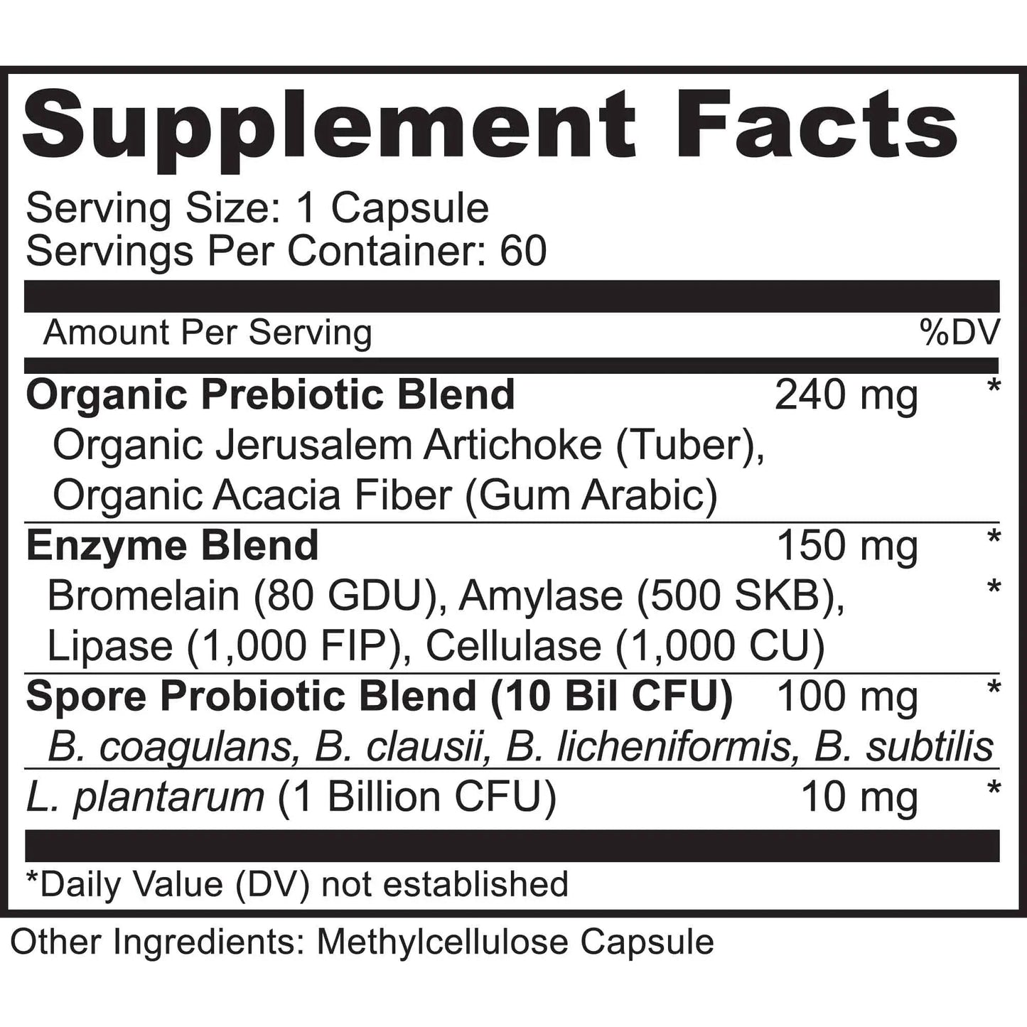 MoxyVites Spore Probiotic Complex - All In One Prebiotics and Probiotics for Digestive Health, Postbiotic, Digestive Enzymes Daily Supplement - Spore Based Probiotic for Women & Men - Maple Wellness Supplements