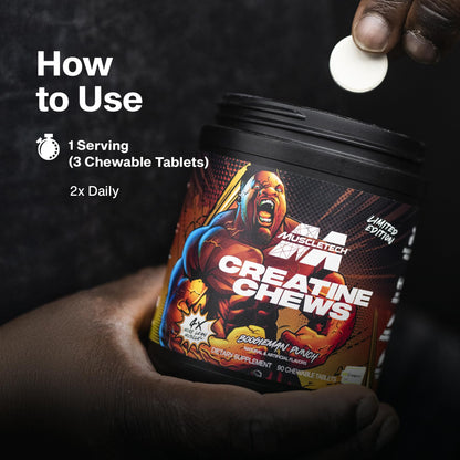 MuscleTech Creatine Chews - Creapure Monohydrate Supplement for Muscle Recovery, Muscle Builder & Energy Boost - Pre Workout Supplement for Men & Women - Maple Wellness Supplements