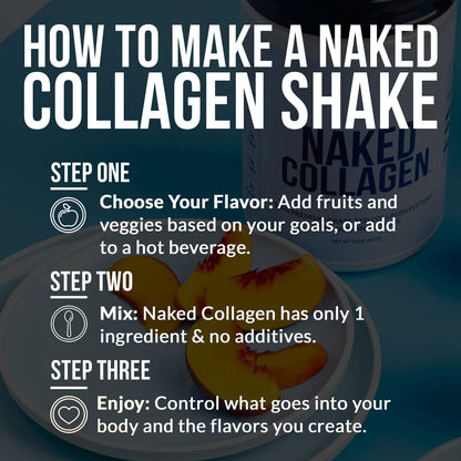 NAKED Collagen Peptides Protein Powder, 60 Servings, Pasture-Raised, Unflavored Grass-Fed Hydrolyzed Collagen Supplement, NSF Certified - Maple Wellness Supplements