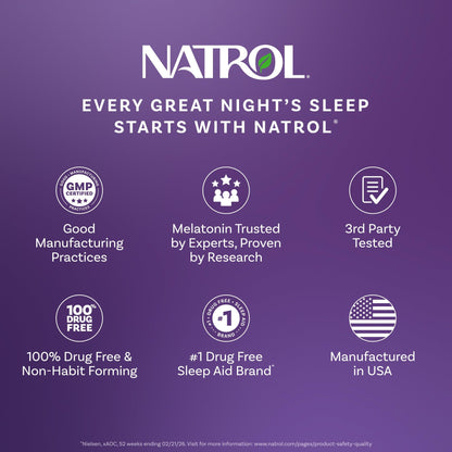 Natrol Fast Dissolve Melatonin 3 mg, Melatonin Supplements for Restful Sleep, Sleep Support for Adults, 150 Strawberry-Flavored Tablets - Maple Wellness Supplements