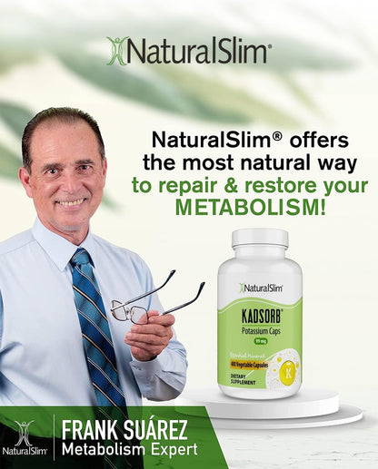 NaturalSlim Natural Potassium Citrate Gluconate 99 mg - Kadsorb Supports Electrolyte Balance & Normal pH - Absorbable Potassium Supplements - Maple Wellness Supplements