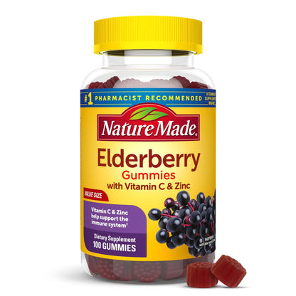Nature Made Elderberry Gummies with Vitamin C and Zinc, Dietary Supplement for Immune Support - Maple Wellness Supplements