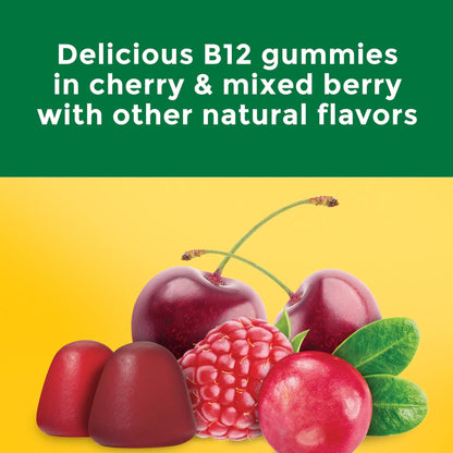 Nature Made Extra Strength Vitamin B12 Gummies 3000 mcg per serving, B12 Vitamins for Energy Metabolism Support, 60 Gummy Vitamins, 30 Day Supply - Maple Wellness Supplements