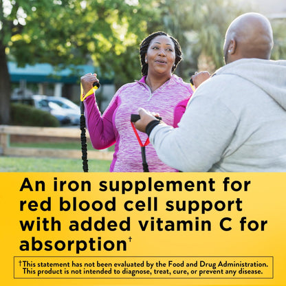 Nature Made Iron 18 mg per serving Gummies with Vitamin C, Iron Supplement for Red Blood Cell Support, 60 Gummies, 30 Day Supply - Maple Wellness Supplements