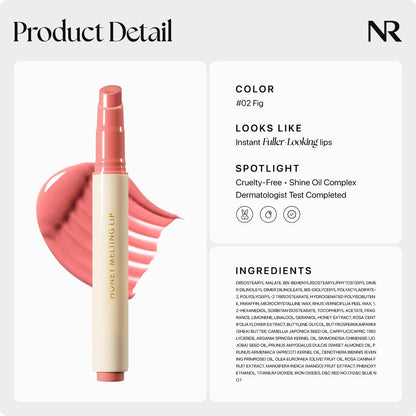 Nature Republic HONEY MELTING LIP (02 FIG) SOFT LIP STICK, Hydrating Gloss, Moisturizing balms, Sheer tint, Shine & Nude, Glowy Finish, korean make up - Maple Wellness Supplements
