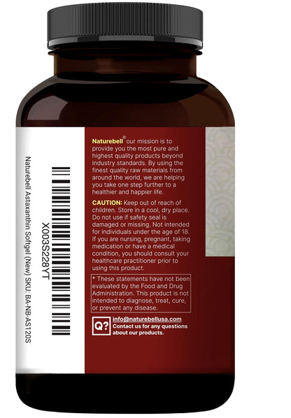 NatureBell Maximum Strength Astaxanthin 12mg, 240 Softgels - 4 Month Supply - Natural Antioxidant from Haematococcus - Maple Wellness Supplements
