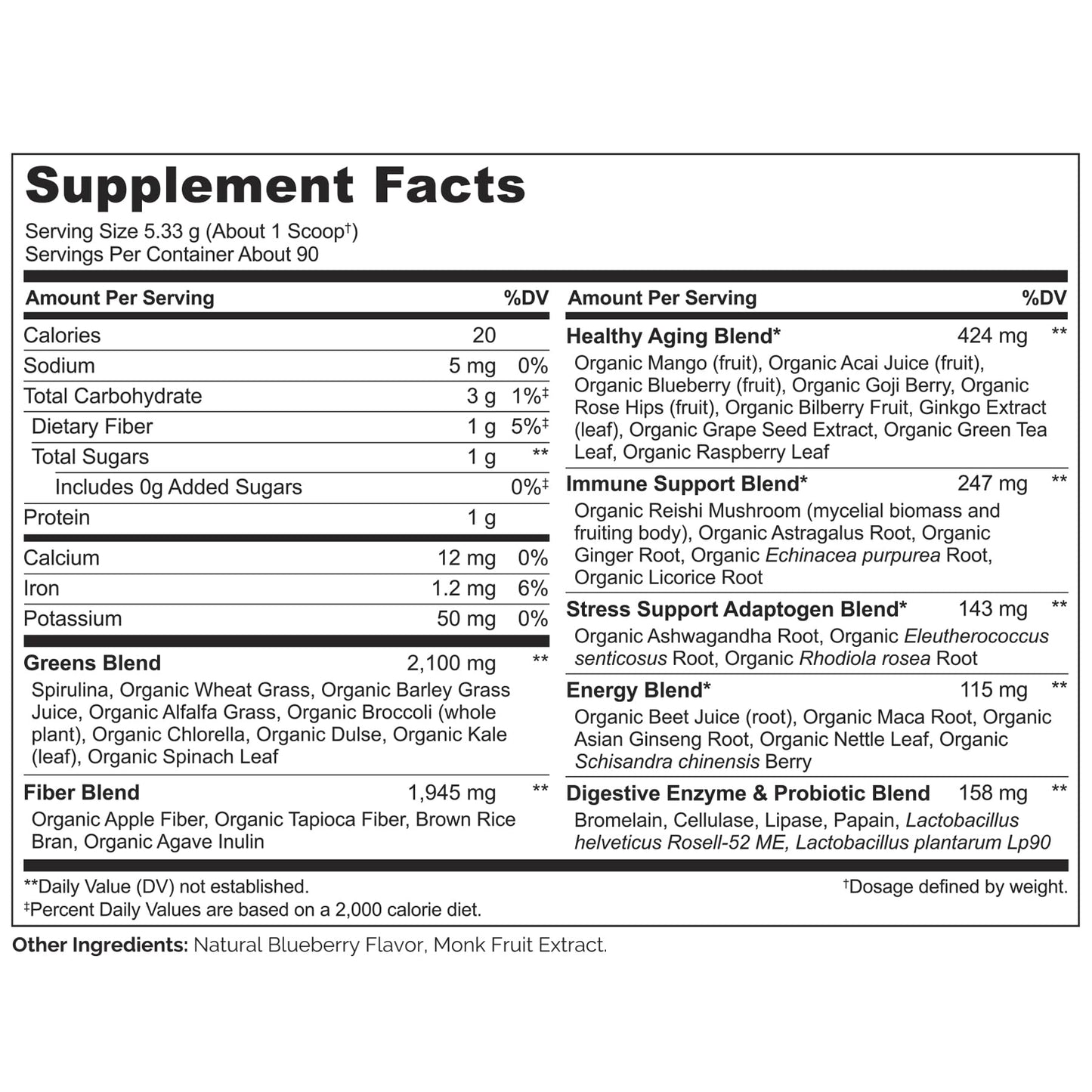 NATURELO Raw Greens Superfood Powder 480 Grams, Mixed Berry - Supports Energy, Immunity and Detox - Includes Spirulina, Wheat Grass and Organic - Maple Wellness Supplements