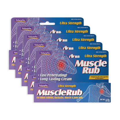 Natureplex Ultra Strength Muscle Rub Cream 1.5 oz (Pack of 5) – Menthol & Methyl Salicylate, Fast-Penetrating, Long-Lasting Relief for Muscle & Joint Discomfort (Minor Aches, Backache, Strains) - Maple Wellness Supplements