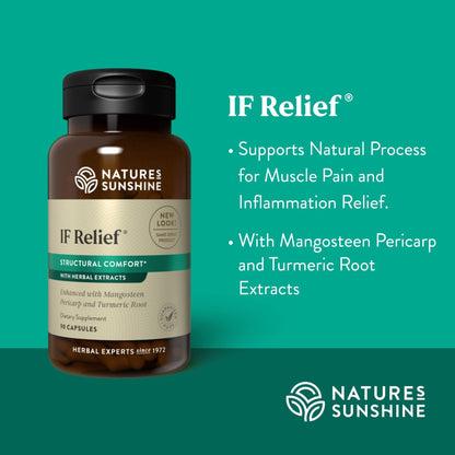Nature's Sunshine IF Relief, 90 Capsules | Powerful Combination of Herbs That May Support The Body's Natural Process for Dealing with Muscle Pain Following Exercise - Maple Wellness Supplements