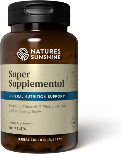 Nature's Sunshine Super Supplemental: Complete Multivitamin with Minerals, Antioxidants & More for Nutritional Gaps, Overall Health, Immune & Energy Support. 120 Tabs - Maple Wellness Supplements