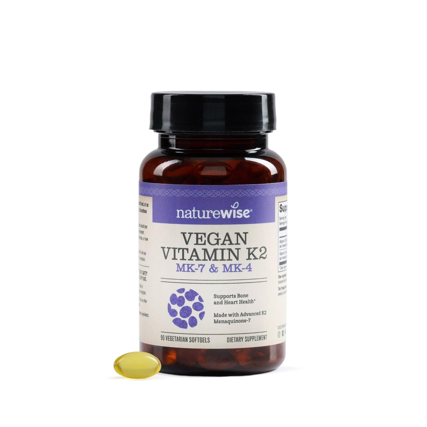 NatureWise Vitamin K2 600mcg Supplement with MK-7 100mcg & MK-4 500mcg - Enhanced Bioavailable Formula - K Complex for Bone and Heart Health - Maple Wellness Supplements
