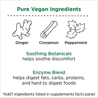 nbpure Vegan Digestive Enzyme Complex – Daily Bloating, Gas, & Food Digestive Support for Women & Men – 12 Enzymes & 3 Herbs – Lactase, Protease, Lipase - Maple Wellness Supplements