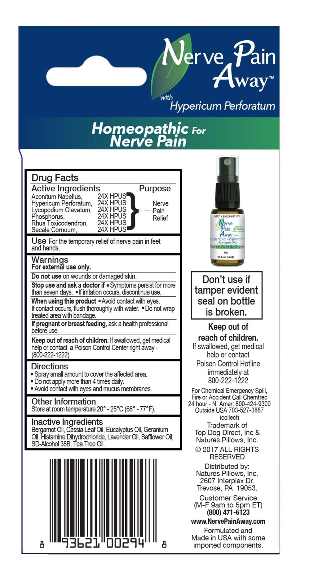 Nerve Pain Away – Homeopathic Topical Spray for Temporary Nerve Pain Relief in Hands and Feet - Maple Wellness Supplements