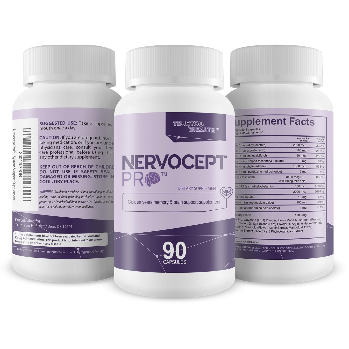 Nervocept Pro - Our Best Nerve Support Capsules - Lions Mane, Magnesium, Vitamin B For Nerve Repair - Vitamin D for Nerves - Lions Mane Memory & Nerve Support - Vitamin B12 Nerve Support - Maple Wellness Supplements