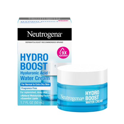 Neutrogena Hydro Boost Water Cream, 72 Hr Hydration for Normal/Extra Dry Skin, Fragrance Free, Face Moisturizer with Hyaluronic Acid, 1.7 oz - Maple Wellness Supplements