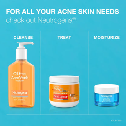 Neutrogena Rapid Clear Maximum Strength Acne Treatment Pads - Salicylic Acid Formula - Maple Wellness Supplements