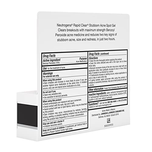 Neutrogena Rapid Clear Stubborn Acne Spot Treatment Gel, Maximum Strength 10% Benzoyl Per-oxide - Maple Wellness Supplements