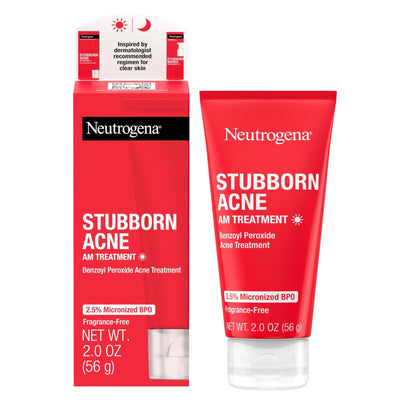 Neutrogena Stubborn Acne AM Face Treatment with 2.5% Micronized Benzoyl Peroxide Acne Medication, Oil-Free Daily Facial Treatment Reduces Size - Maple Wellness Supplements