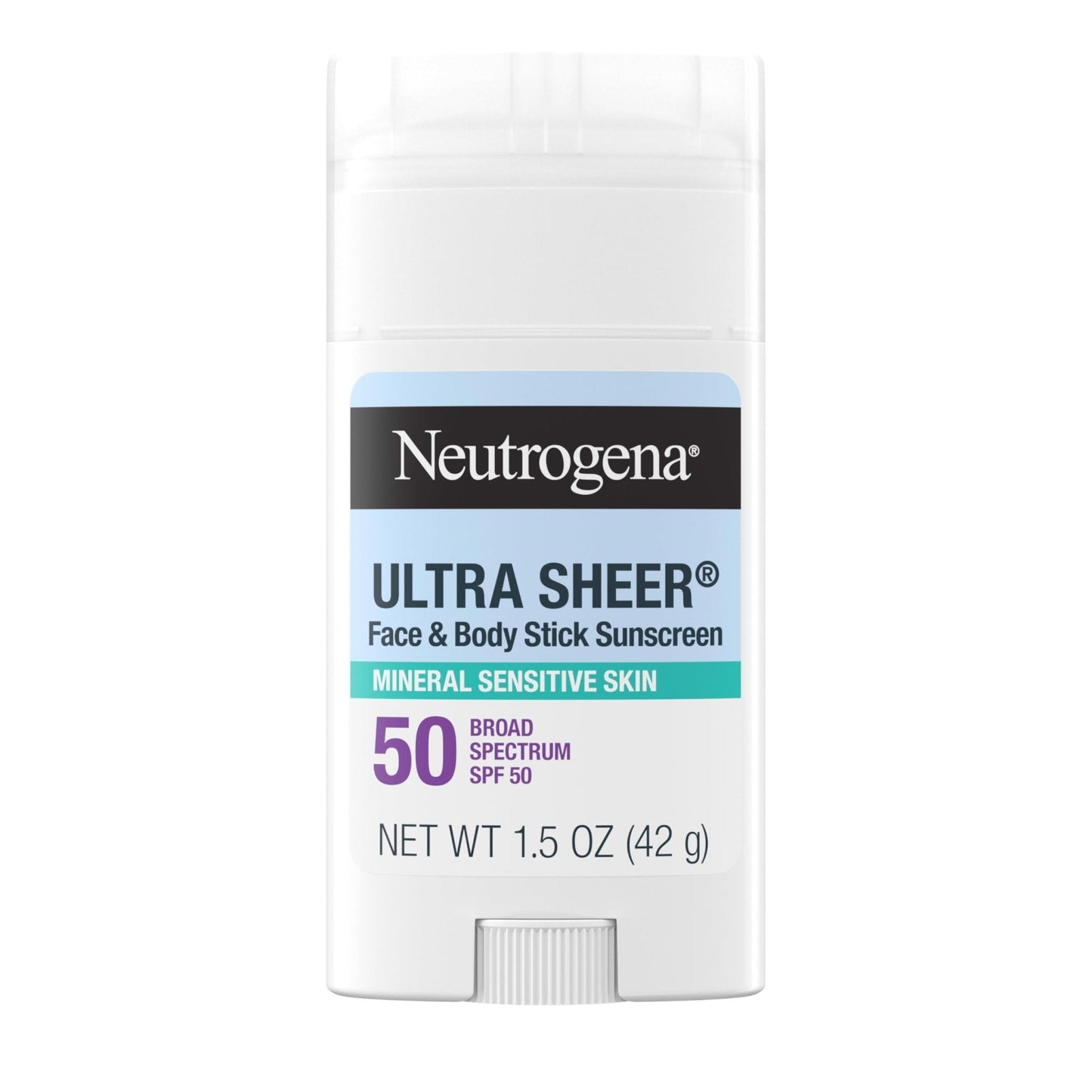 Neutrogena Ultra Sheer Dry Touch SPF 50 Mineral Sunscreen Stick for Sensitive Skin, Zinc Oxide, Body & Face Sunscreen - Maple Wellness Supplements