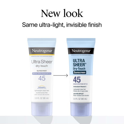 Neutrogena Ultra Sheer Dry-Touch Sunscreen For Face & Body, SPF 45 Broad Spectrum UVA/UVB Protection - Maple Wellness Supplements