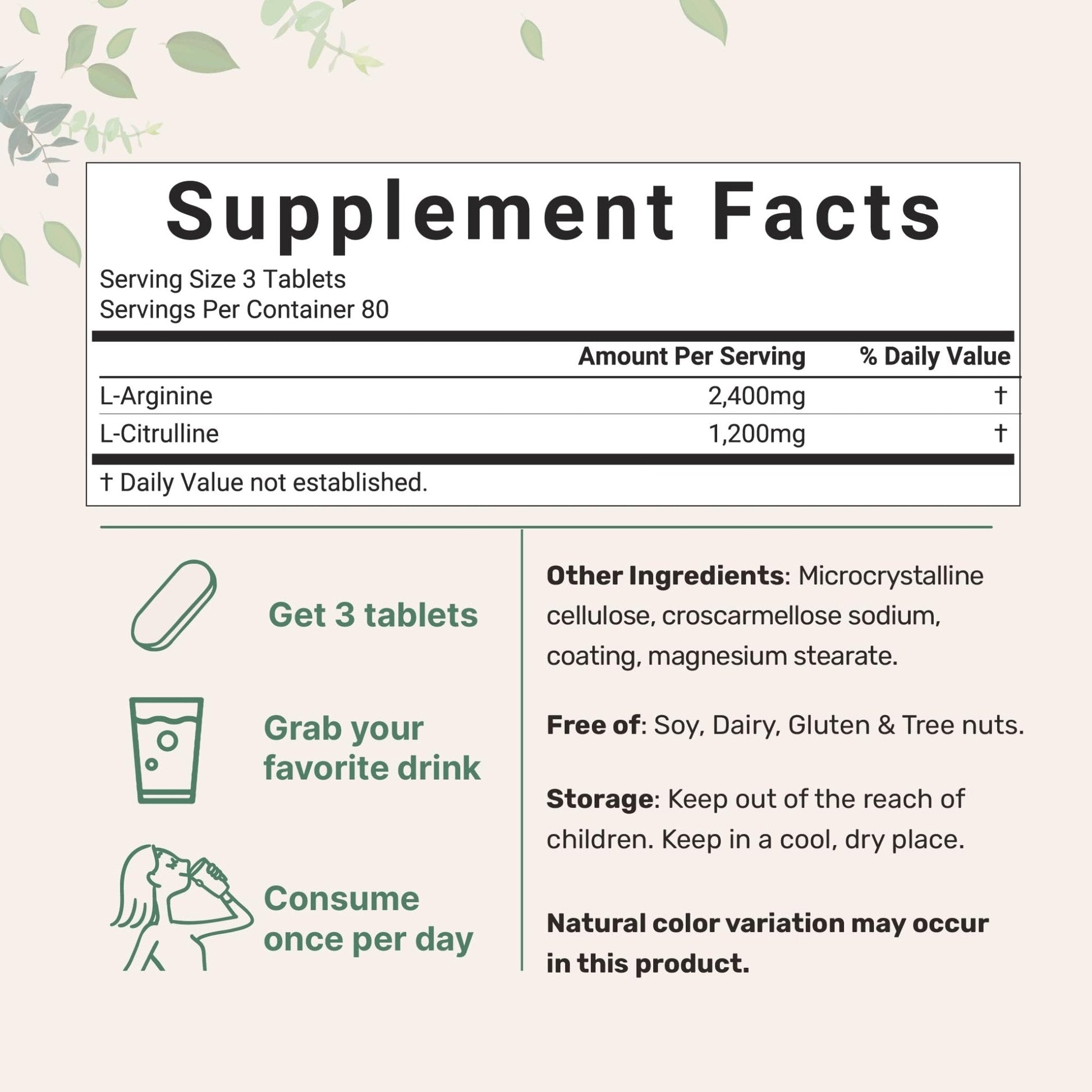Nitric Oxide Supplements for Men & Women 3,600mg, 240 Bisected Tablets | 80 Servings | Max Strength Nitric Oxide Booster with L-Arginine & L-Citrulline - Maple Wellness Supplements