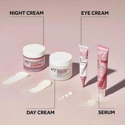 No7 Restore & Renew Multi Action Night Cream for Face & Neck - Nighttime Face Moisturizer with Collagen Peptides - Maple Wellness Supplements