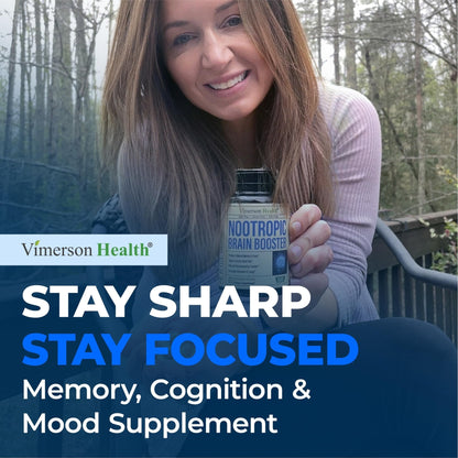 Nootropics Brain Support Supplement - Nootropic Brain Booster for Improved Focus, Concentration & Memory. Brain Nootropic for Brain Health, Mood & Energy Support. Non-GMO. Made in the USA. 60 Capsules - Maple Wellness Supplements