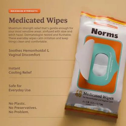 Norms The Full Hemorrhoid Treatment Bundle Medicated Wipes, Touch-Free Spray, and 5% Lidocaine Cream to Relieve Painful Itching, Burning & Swelling – Complete Hemorrhoid Care System - Maple Wellness Supplements