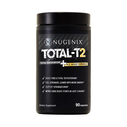 Nugenix Total-T2 - Nitric Oxide Booster for Men, Tesnor, S7, ElevATP, Tongkat, Citrulline, Nitric Oxide and Testosterone Supplement for Men (90 Count) - Maple Wellness Supplements