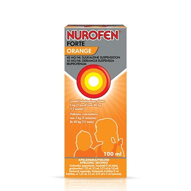 Nurofen Forte 40 mg/ml orange-flavored suspension for children, 100 ml - Maple Wellness Supplements