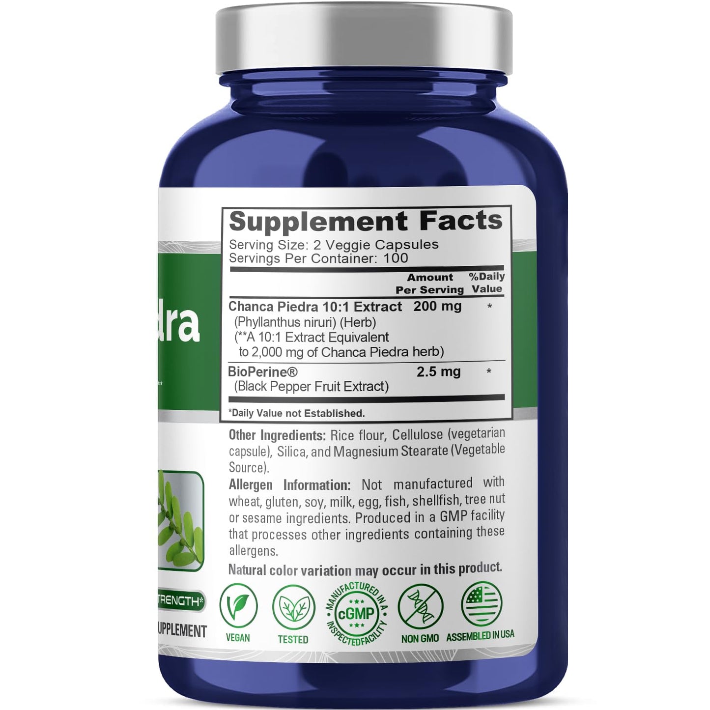 NusaPure Chanca Piedra 2000mg | 200 Veggie Caps | Herbal Extract Supplement | Extract 10:1, Non-GMO, Bioperine & Vegan | 100 Servings per Bottle - Maple Wellness Supplements