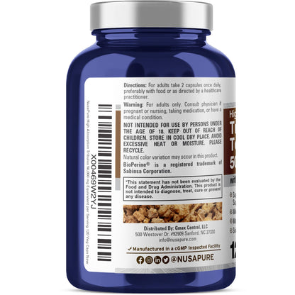 NusaPure Tribulus Terrestris 50:1 Extract, 1000 mg Equivalent to 50,000mg| 120 Veggie Caps | 95% Steroidal Saponins | Non-GMO, Bioperine & Vegan - Maple Wellness Supplements