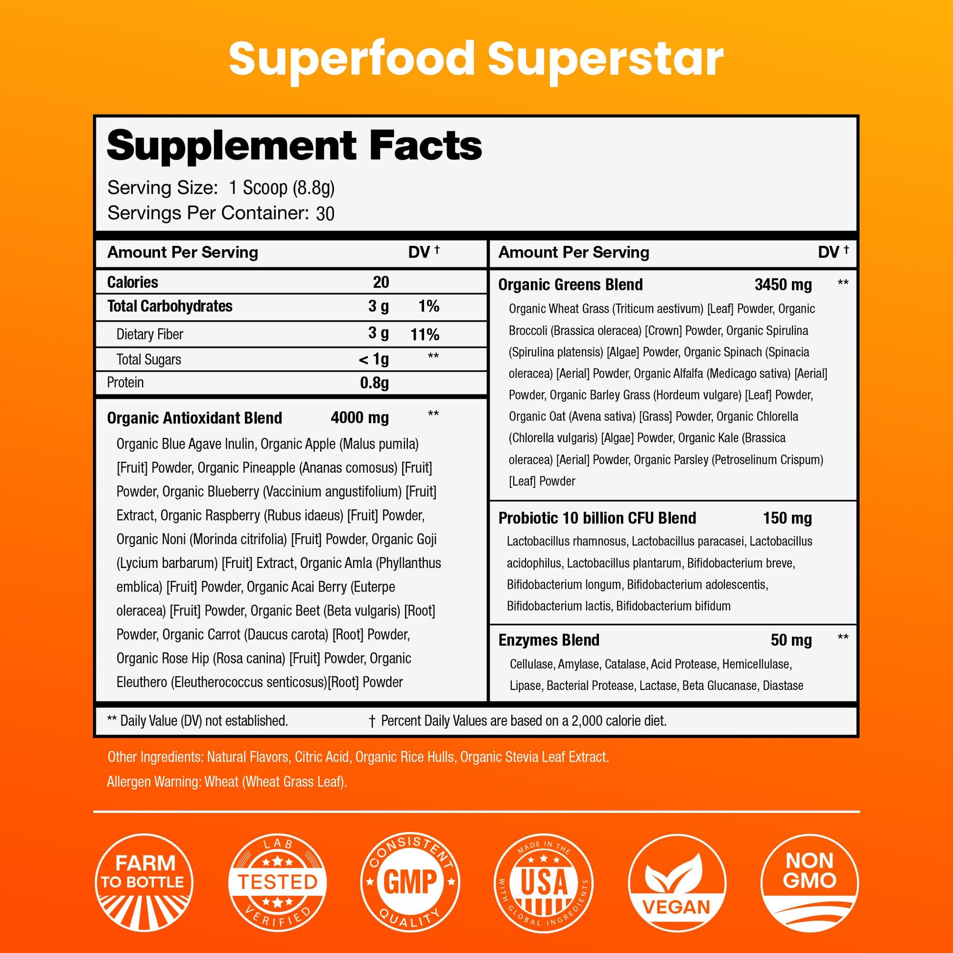 NutraChamps Super Greens Powder Premium Superfood | 20+ Organic Green Veggie Whole Foods | Wheat Grass, Spirulina, Chlorella | Antioxidant, Digestive Enzyme - Maple Wellness Supplements