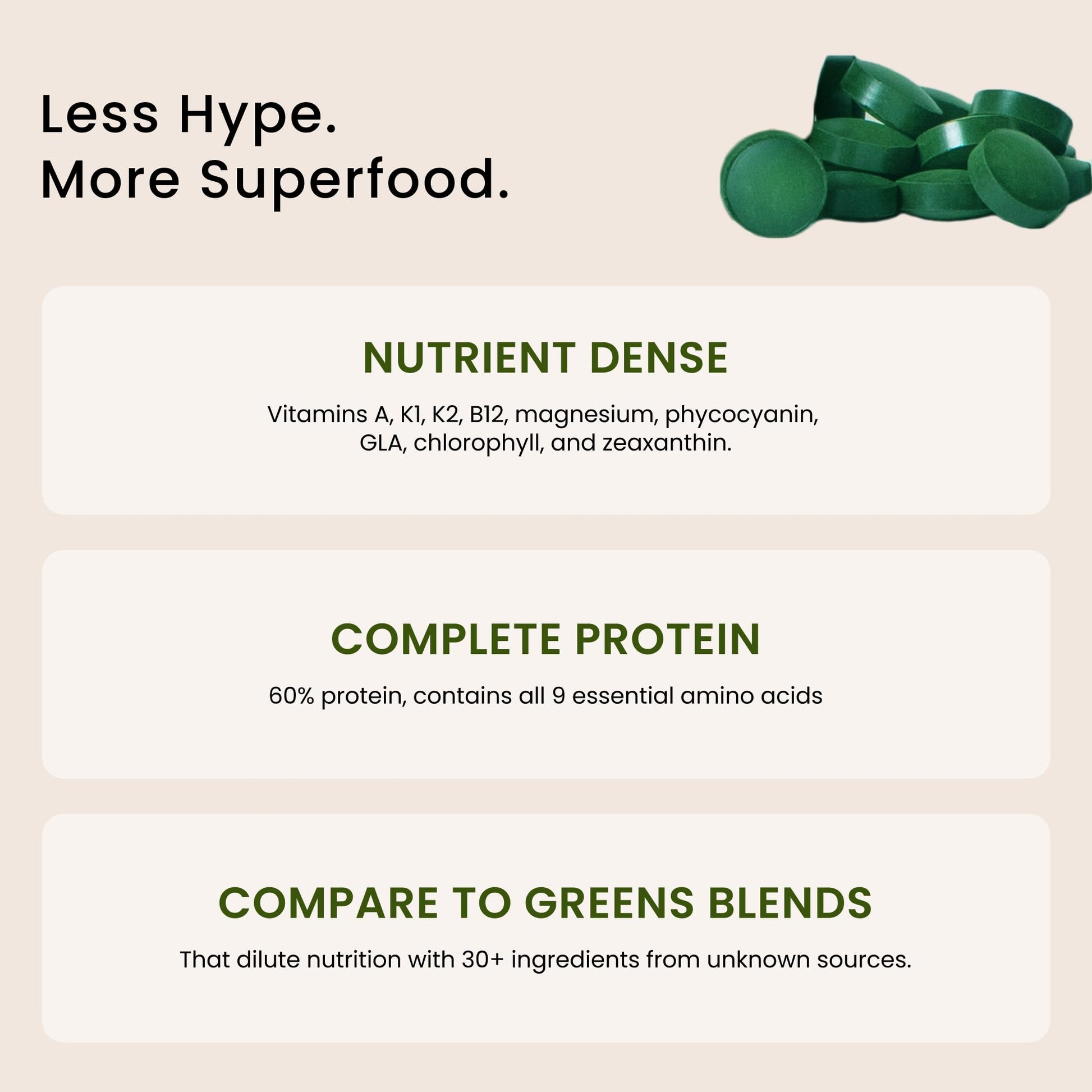 Nutrex Hawaii Pure Hawaiian Spirulina – Vegan Superfood, 500 mg Tablets, Farm Grown in Kona, Non-GMO - Maple Wellness Supplements