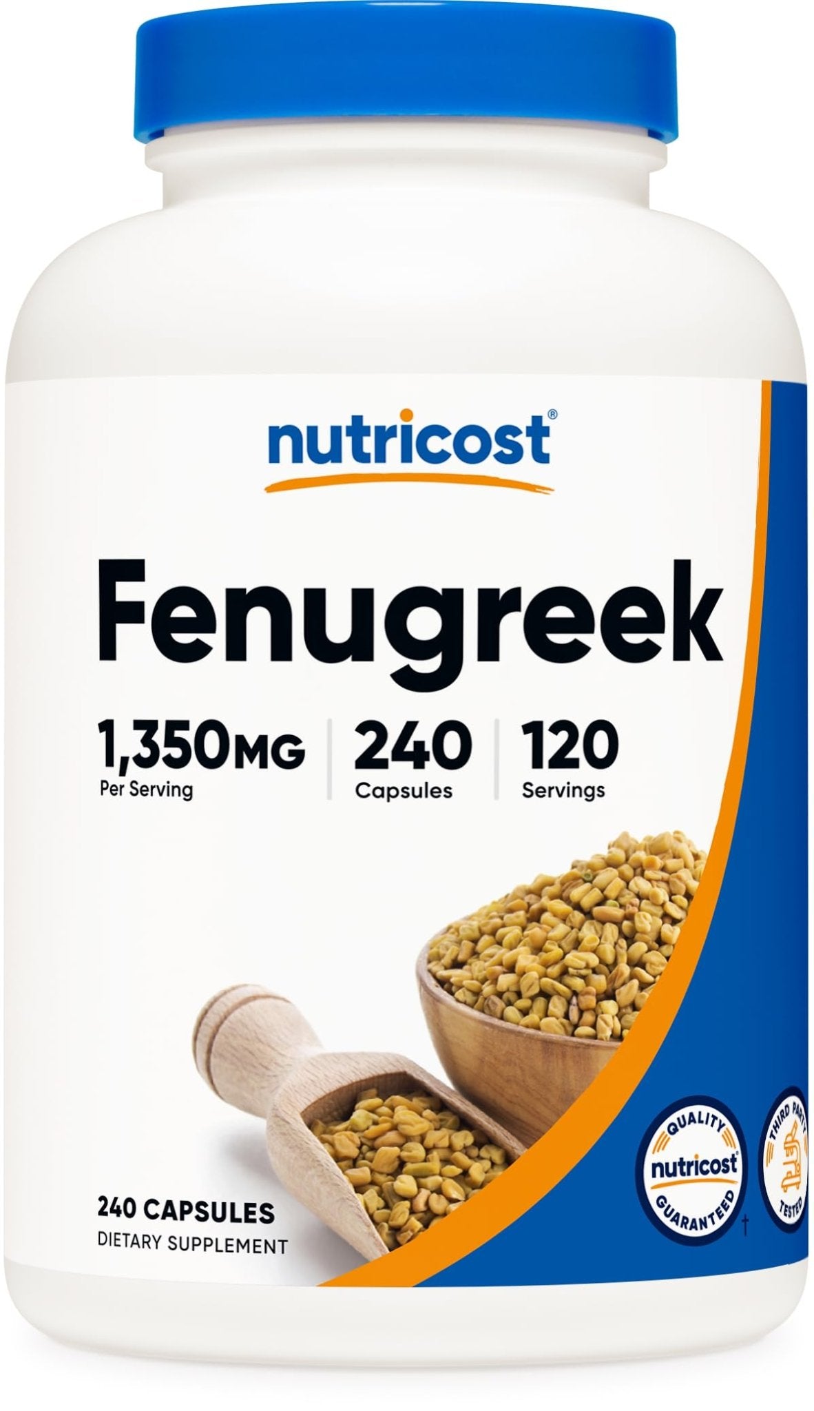 Nutricost Fenugreek Seed 1350mg, 240 Capsules - Gluten Free, Non-GMO, 675mg Per Capsule - Maple Wellness Supplements