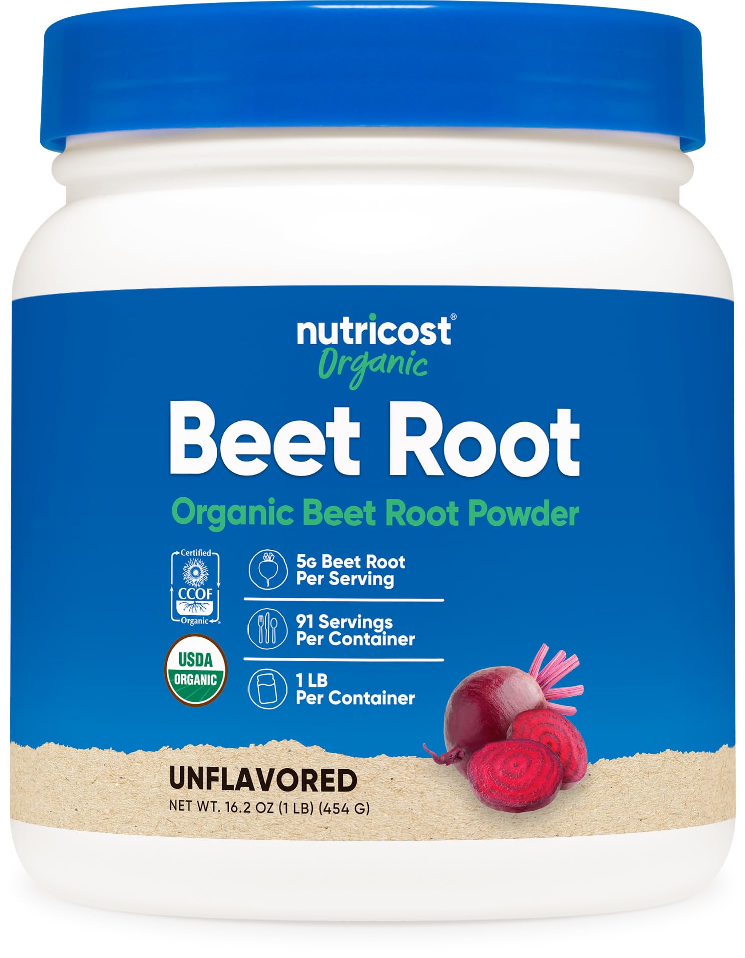 Nutricost Organic Beet Root Powder 1 LB - Vegan, Superfood, Certified USDA Organic - Maple Wellness Supplements
