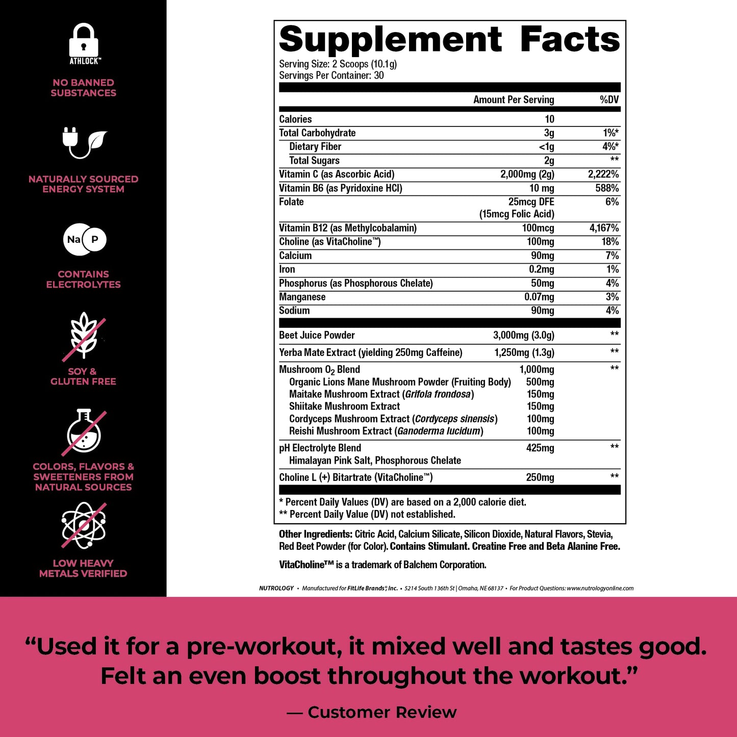 Nutrology Greens & Fruits Powder-Naturally Sourced Superfood, Chocolate (30 Servings) Beet Natural O2, Pre Workout Powder, Passion Fruit Flavor (30 Servings) - Maple Wellness Supplements