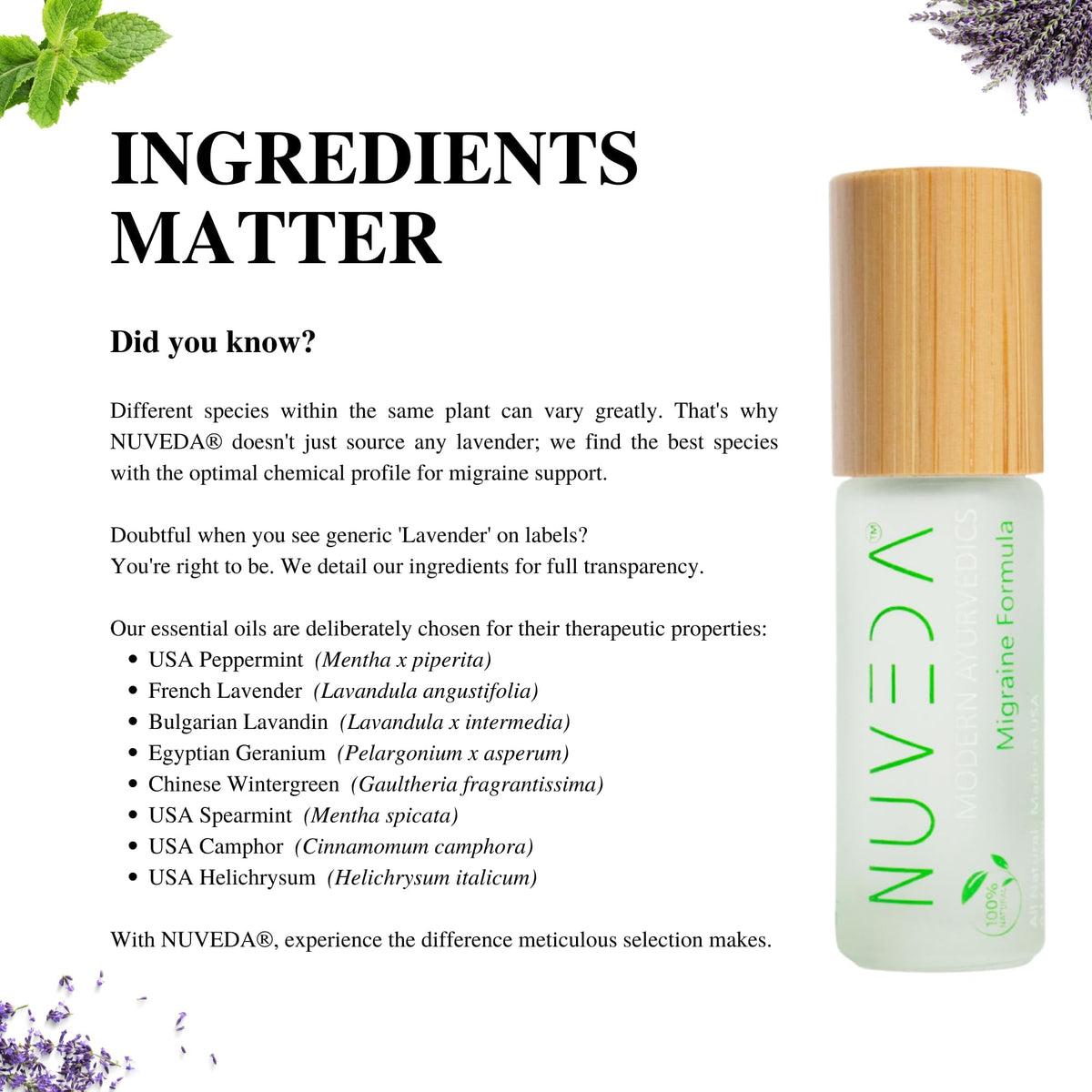 NUVEDA® Advanced Migraine Formula - All Natural Headache Stick | Modern Ayurvedic, Roll On Stick | Therapeutic Grade Essential Oil Aromatherapy | Made in USA - Maple Wellness Supplements