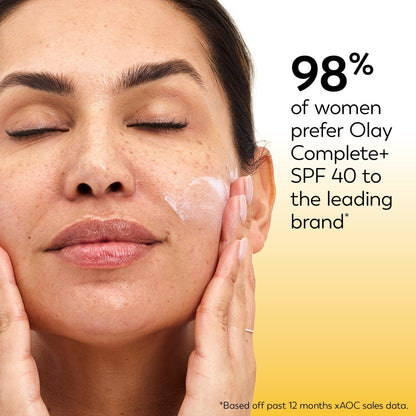 Olay Complete+ Face Moisturizer with Sunscreen SPF 40, For Sensitive Skin, Broad Spectrum Sun Protection, Fragrence-Free - Maple Wellness Supplements
