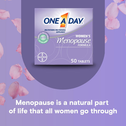 One A Day Women's Menopause Multivitamin with Vitamin A, Vitamin C, Vitamin D, Vitamin E and Zinc for Immune Health Support, Bone health, 50 Count - Maple Wellness Supplements