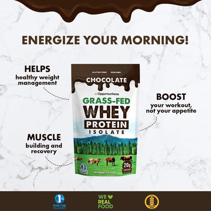 Opportuniteas Chocolate & Vanilla Whey Protein Powder Bundle - Grass Fed Whey Isolate - Maple Wellness Supplements