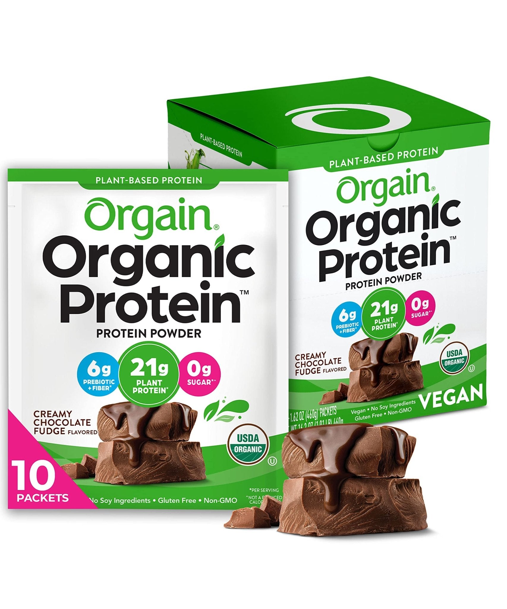 Orgain Organic Vegan Protein Powder, Chocolate Fudge - 21g Plant Based Protein, Gluten - Maple Wellness Supplements