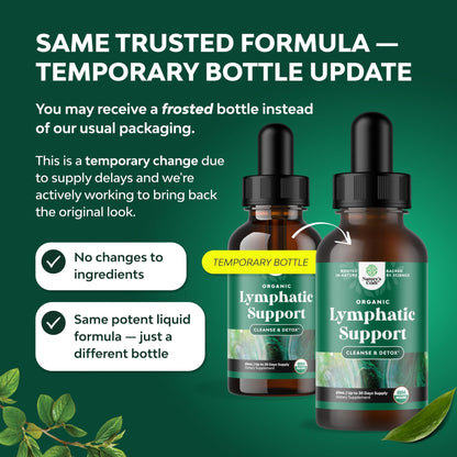 Organic Lymphatic Support Drainage Drops - Herbal Lymphatic Cleanse and Immune Support Supplement with Organic Echinacea Goldenseal & Red Clover Extract - Vegan Non GMO and Alcohol Free - 2 Fl Oz - Maple Wellness Supplements