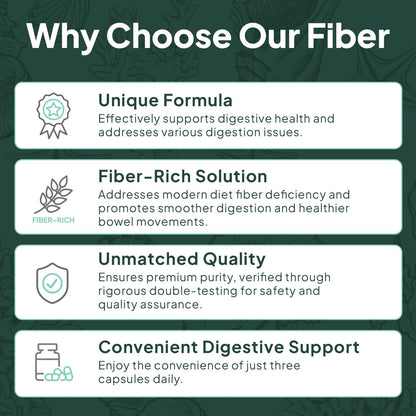 Organics Ocean Better Fiber - Daily Fiber Supplement - Soften Stool for Effortless Bowel Movements - with Psyllium Hulk and Slippery Elm - 90 Capsules - Maple Wellness Supplements