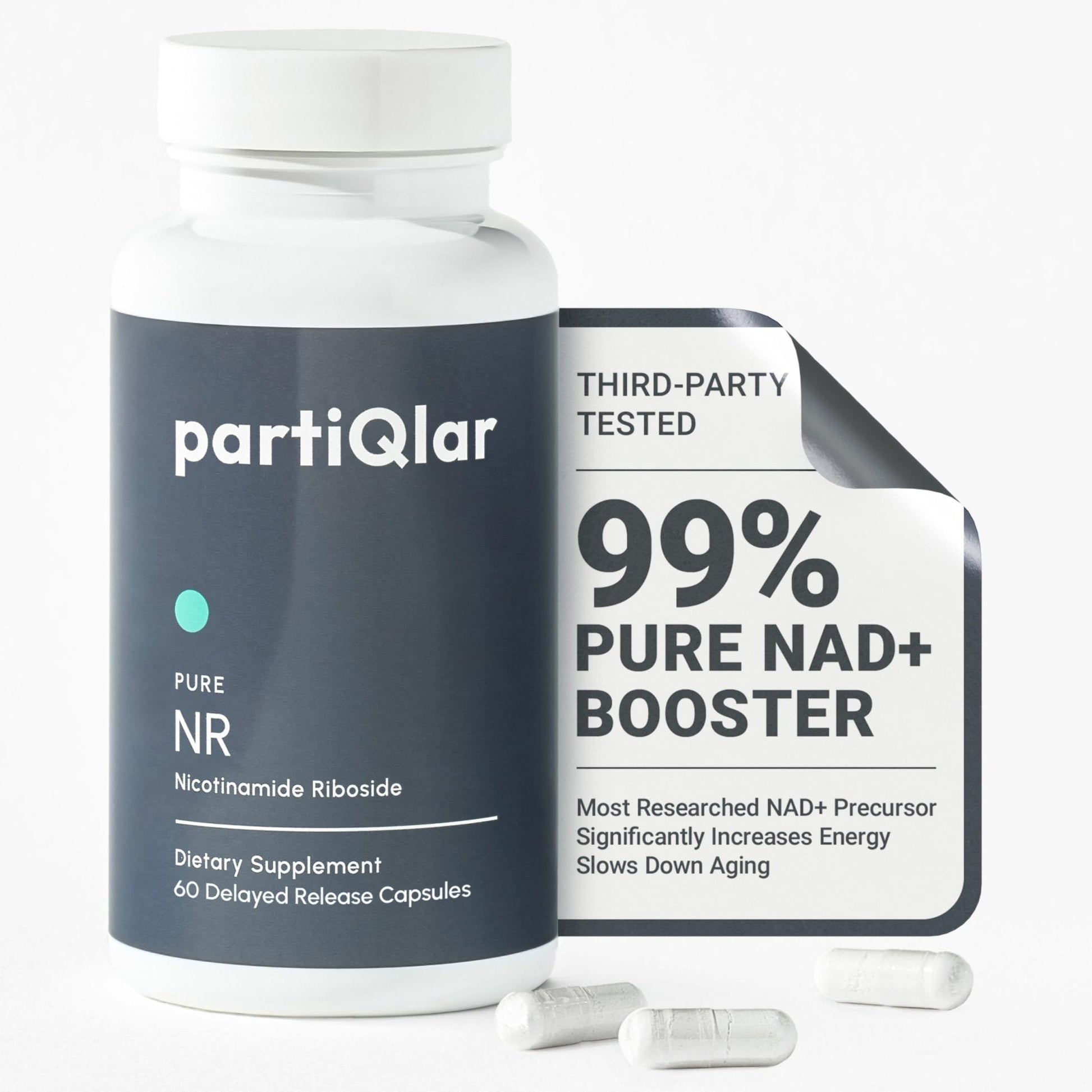 partiQlar Nicotinamide Riboside (NR) 500mg – NR Supplement for Cellular Health, Anti-Aging, Energy & Metabolism Support – 2-Month Supply (60 Capsules) - Maple Wellness Supplements