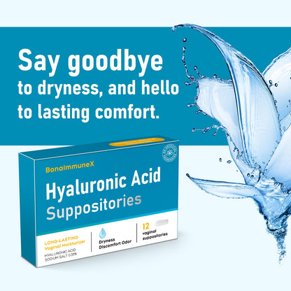 Peralpow Hyaluronic Acid Vaginal Suppositories 10 mg for Women | Vaginal Moisturizer for Dryness, Itching & Irritation | Menopause & Intimate Care with Coconut Fatty Acids | Estrogen Free, 12 Count - Maple Wellness Supplements