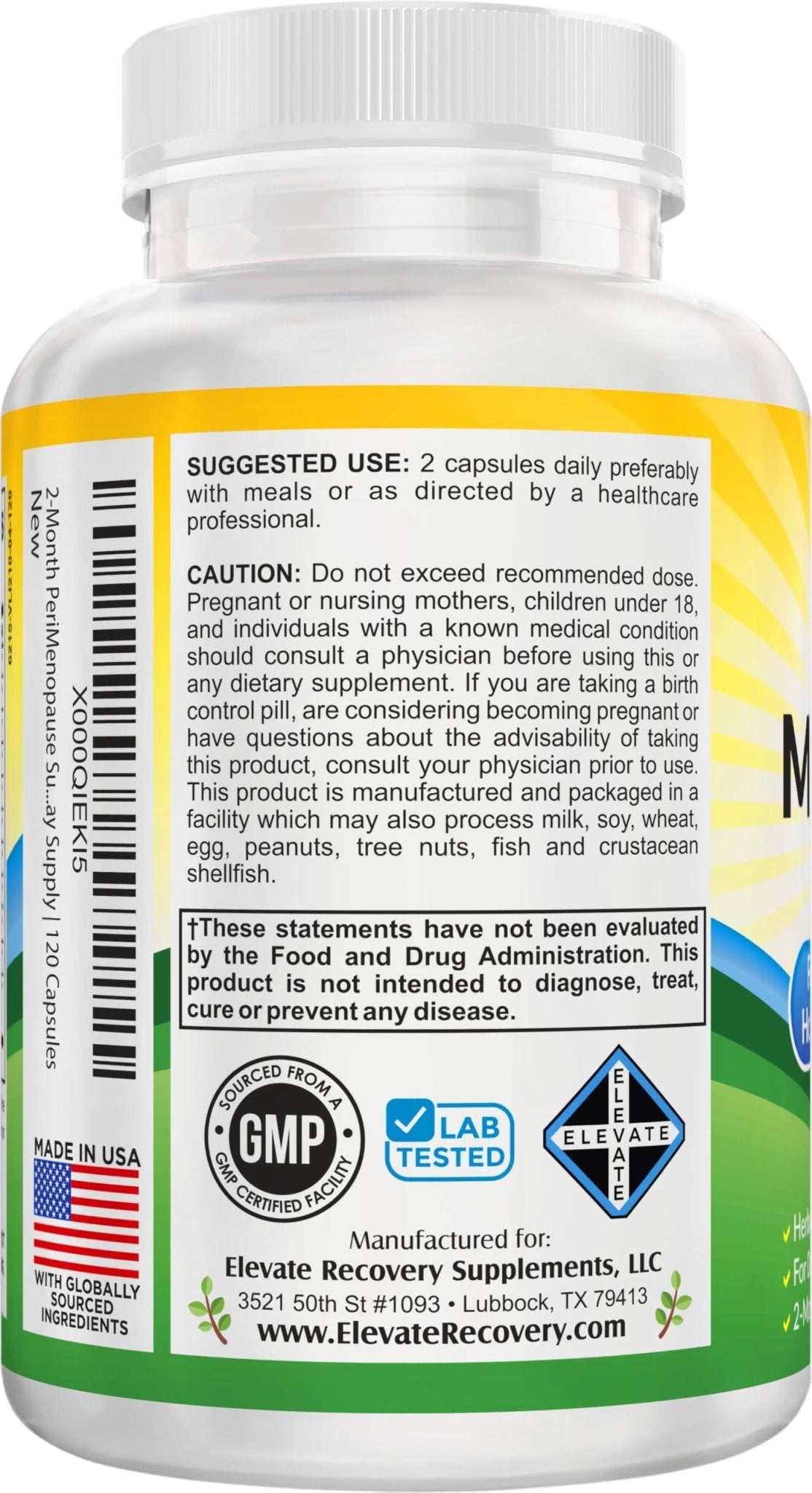 Perimenopause Support (2-Month) Supplement Blend | Women's Health & Hormone Support with 11 Herbs & Extracts | Female Hormonal Balance Supplements | 60-Day Bulk Supply | 120 Capsules - Maple Wellness Supplements