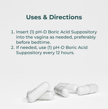 pH-D Feminine Health - 600 mg Boric Acid Suppositories - Woman Owned - for Vaginal Odor Use - 24 Count - Maple Wellness Supplements