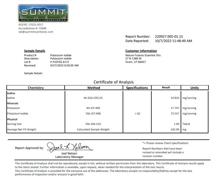 Potassium Iodide Tablets 130 mg - (60 Tablets) 10 Year Shelf-Life EXP 2034 to 2035 - Ki Pills - Yoduro de potasio - Nutri Supplements - 3rd Party Tested - Maple Wellness Supplements